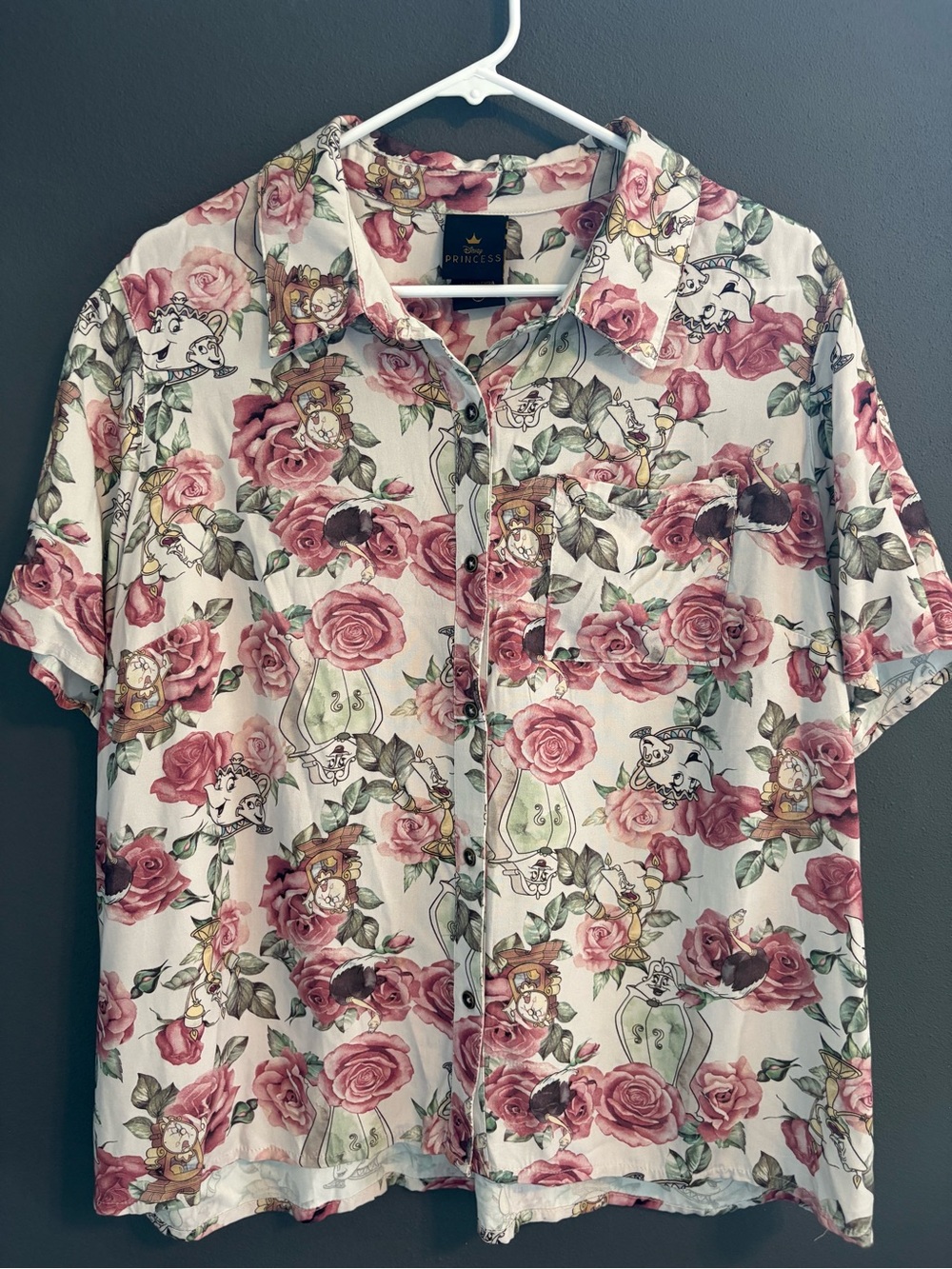 Her Universe Disney Beauty and the Beast Rose Button Up Shirt EUC Plus Size 1
